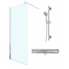 Sprchové dvere - Sprchová zástena, sklenená sprcha 80x190 a odtok (Sprchové dvere - Sprchová zástena, sklenená sprcha 80x190 a odtok)