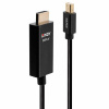 Kábel DisplayPort mini na HDMI M/M 2m, jednosmerný, 4K@60Hz UHD, HDR, audio, čierny, pozl. konektor Kábel DisplayPort mini na HDMI M/M 2m, jednosmerný, 4K@60Hz UHD, HDR, audio, čierny, pozl. konektor