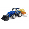 Bruder 2187 New Holland T5.120 s čelním nakladačem, korbou, vidlemi a kulatými balíky Bruder 2187 New Holland T5.120 s čelním nakladačem, korbou, vidlemi a kulatými balíky