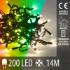 Vianočná led svetelná reťaz vonkajšia s časovačom + programátor + 2 farebné variácie - 200led - 14m teplá biela/multicolour Vianočná led svetelná reťaz vonkajšia s časovačom + programátor + 2 farebné variácie - 200led - 14m teplá biela/multicolour