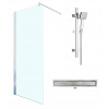 Sprchové dvere - Sprchová zástena, sklenená sprcha 80x190 a odtok (Sprchové dvere - Sprchová zástena, sklenená sprcha 80x190 a odtok)