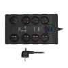 Solight přepěťová ochrana, 8z, USB A+CA, 2m, černá Solight přepěťová ochrana, 8z, USB A+CA, 2m, černá