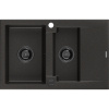 Mexen Gaspar, granitový drez 737x475x177 mm, 1,5-komorový, čierna-zlatá metalíza s čiernym sifónom, 6507731505-75-B Mexen Gaspar, granitový drez 737x475x177 mm, 1,5-komorový, čierna-zlatá metalíza s čiernym sifónom, 6507731505-75-B