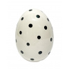 Keramické biele vajíčko v jednoduchom štýle s bodkovaným čiernym dekorovaním 11,9 x 11,9 x 16,4 cm 39836 Keramické biele vajíčko v jednoduchom štýle s bodkovaným čiernym dekorovaním 11,9 x 11,9 x 16,4 cm 39836