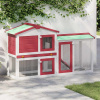 zahrada-XL Veľká vonkajšia králikáreň, červeno biela 145x45x84 cm, drevo 170842 zahrada-XL Veľká vonkajšia králikáreň, červeno biela 145x45x84 cm, drevo 170842