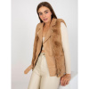 Dámska vesta z ekokože s kožušinou ALEXIA hnedo béžová Dámska vesta z ekokože s kožušinou ALEXIA hnedo béžová