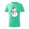 Snehuliak so šálom - Tričko detské bavlnené - 122 cm/6 rokov ( Mätová ) Snehuliak so šálom - Tričko detské bavlnené - 122 cm/6 rokov ( Mätová )