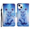 Peňaženkové 3D puzdro Colored Drawing na iPhone 14 – Leopard Peňaženkové 3D puzdro Colored Drawing na iPhone 14 – Leopard