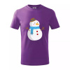 Snehuliak so šálom - Tričko detské bavlnené - 158 cm/12 rokov ( Fialová ) Snehuliak so šálom - Tričko detské bavlnené - 158 cm/12 rokov ( Fialová )