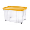 Tontarelli Box PUZZLE 60L s vekom a kolieskami, transparent/oranžová 8031882ABV Tontarelli Box PUZZLE 60L s vekom a kolieskami, transparent/oranžová 8031882ABV