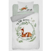 Obliečky do postieľky dvojstranné BAMBUSOVÉ biele so sivou - Srnky, 135x100 cm Obliečky do postieľky dvojstranné BAMBUSOVÉ biele so sivou - Srnky, 135x100 cm