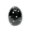 Keramické čierne vajíčko v jednoduchom štýle s bodkovaným bielym dekorovaním 10,5 x 10,5 x 13,2 cm 39839 Keramické čierne vajíčko v jednoduchom štýle s bodkovaným bielym dekorovaním 10,5 x 10,5 x 13,2 cm 39839
