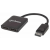 Manhattan rozbočovač, MST hub, DisplayPort na Dual DisplayPort (M/F), 4K@30Hz, černá 207768 Manhattan rozbočovač, MST hub, DisplayPort na Dual DisplayPort (M/F), 4K@30Hz, černá 207768