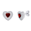 Stříbrné náušnice srdce Susan s pravým granátem a Brilliance Zirconia - dámské i dětské MW11360EGA Stříbrné náušnice srdce Susan s pravým granátem a Brilliance Zirconia - dámské i dětské MW11360EGA