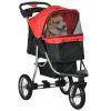 PAWHUT Kočík pre psov do 10 kg JOGGER s tromi kolieskami skladací červený PAWHUT Kočík pre psov do 10 kg JOGGER s tromi kolieskami skladací červený