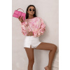 LaBalancia Štýlová dámska oversize mikina REMY - Pink zebra LaBalancia Štýlová dámska oversize mikina REMY - Pink zebra