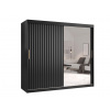 Wilsondo Šatníková skriňa so zrkadlom Riflo Wave II 180/200 - čierna Rozmer: 200 Wilsondo Šatníková skriňa so zrkadlom Riflo Wave II 180/200 - čierna Rozmer: 200