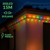 Vianočná led svetelná reťaz vonkajšia FLASH - na spájanie - 300led - 15m - multicolour Vianočná led svetelná reťaz vonkajšia FLASH - na spájanie - 300led - 15m - multicolour