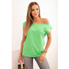 Legínovo Dámska blúzka s krátkym rukávom a cvočkami biela Farba: Zelená, Veľkosť: UNI Legínovo Dámska blúzka s krátkym rukávom a cvočkami biela Farba: Zelená, Veľkosť: UNI