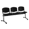 Alba CR Plastová lavica ISO, 3-sedadlo - chrómované nohy, čierna Alba CR Plastová lavica ISO, 3-sedadlo - chrómované nohy, čierna