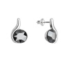 Strieborné náušnice kôstky so Swarovski kryštálmi čierne 31313.5 hematite Strieborné náušnice kôstky so Swarovski kryštálmi čierne 31313.5 hematite