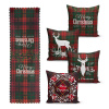 Súprava 4 vianočných obliečok na vankúš a behúň na stôl Minimalist Cushion Covers Tartan Christmas Súprava 4 vianočných obliečok na vankúš a behúň na stôl Minimalist Cushion Covers Tartan Christmas
