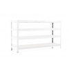 Policový regál Trestles RH 1000x1400x450, nosnosť 1200 kg, 4 police Farba: pozink, Typ police: biela HDF 5 mm Policový regál Trestles RH 1000x1400x450, nosnosť 1200 kg, 4 police Farba: pozink, Typ police: biela HDF 5 mm