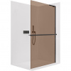 CERANO - Sprchová zástena Walk-in Onyx L-pravá vzpera - 8 mm + polička / držiak na uteráky - čierna matná, bronzové sklo - 50x200 cm CERANO - Sprchová zástena Walk-in Onyx L-pravá vzpera - 8 mm + polička / držiak na uteráky - čierna matná, bronzové sklo - 50x200 cm