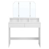 Toaletný stolík so zrkadlom a zásuvkami, kozmetický stolík, biely Toaletný stolík so zrkadlom a zásuvkami, kozmetický stolík, biely