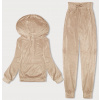 Svetlo béžová dámska velúrová súprava s kapucňou (8C1175-159) odstíny béžové L (40) Svetlo béžová dámska velúrová súprava s kapucňou (8C1175-159) odstíny béžové L (40)