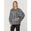 Dámska čiernobiela blúzka oversize s netopierími rukávmi 15674 ONE SIZE Dámska čiernobiela blúzka oversize s netopierími rukávmi 15674 ONE SIZE