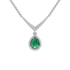 Zlatý dámsky náhrdelník DF 5896 z bieleho zlata, so smaragdom a briliantmi Zlatý dámsky náhrdelník DF 5896 z bieleho zlata, so smaragdom a briliantmi