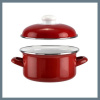 Perfect Home Červený smaltovaný kastról s pokrievkou 22 cm 14409 Perfect Home Červený smaltovaný kastról s pokrievkou 22 cm 14409