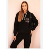 Polski Komplet dámsky bavlnený zateplený s potlačou čierny Polski Komplet dámsky bavlnený zateplený s potlačou čierny