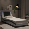 Rám postele s LED bez matrace Zadar bílý a černý 90x190 cm 3214081 Rám postele s LED bez matrace Zadar bílý a černý 90x190 cm 3214081