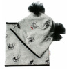 Baby Nellys Bavlnená čiapočka s tutu a nákrčník Psíci šedá čierna Baby Nellys Bavlnená čiapočka s tutu a nákrčník Psíci šedá čierna