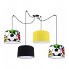 Light Home Detské závesné svietidlo Soccer Spider, 4x textilné tienidlo so vzorom (mix 6 farieb), (výber z 2 farieb konštrukcie) Light Home Detské závesné svietidlo Soccer Spider, 4x textilné tienidlo so vzorom (mix 6 farieb), (výber z 2 farieb konštrukcie)