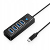 Hub Orico PW4U-C3 USB-C / 4x USB-A 3.0 - čierny Hub Orico PW4U-C3 USB-C / 4x USB-A 3.0 - čierny