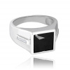 MINET Pánsky pečatný strieborný prsteň s čiernym zirkónom veľ. 64 MINET Pánsky pečatný strieborný prsteň s čiernym zirkónom veľ. 64