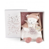 Doudou et Compagnie Paris Doudou Darčeková sada muchláčik medvedík s čiapočkou ružový 25 cm Doudou et Compagnie Paris Doudou Darčeková sada muchláčik medvedík s čiapočkou ružový 25 cm