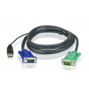 ATEN USB KVM kábel s 3 v 1 SPHD 1,8 m čierny 2L-5202U Aten