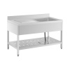 Umývací drezový stôl - 1 umyvadlo - Royal Catering - ušľachtilá oceľ - 140 x 70 cm RCSSS-140X70-S Umývací drezový stôl - 1 umyvadlo - Royal Catering - ušľachtilá oceľ - 140 x 70 cm RCSSS-140X70-S