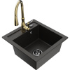 Mexen Vito granitový drez 1-komorový s kuchynskou batériou Savita, čierny/zlatý metalik - 6503-75-672601-50-B Mexen Vito granitový drez 1-komorový s kuchynskou batériou Savita, čierny/zlatý metalik - 6503-75-672601-50-B