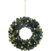 Veniec MagicHome Vianoce, závesný, zeleno-modro-zlatý, 29 cm Veniec MagicHome Vianoce, závesný, zeleno-modro-zlatý, 29 cm