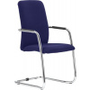 . Konferenčná stolička, perová kostra, rám z pochrómovanej ocele, „2181/S Magix”, modrá . Konferenčná stolička, perová kostra, rám z pochrómovanej ocele, „2181/S Magix”, modrá