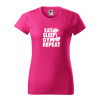 Handel Tričko - Eat Sleep Gym Repeat Farba: purpurová, Veľkosť: M, Strih trička: dámsky Handel Tričko - Eat Sleep Gym Repeat Farba: purpurová, Veľkosť: M, Strih trička: dámsky