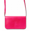 Kožená malá dámska pozdĺžna crossbody kabelka fuchsiovo ružová Kožená malá dámska pozdĺžna crossbody kabelka fuchsiovo ružová