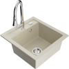 Mexen Vito granitový drez s 1 miskou a kuchynskou batériou Elia, béžový - 6503-69-670101-00 Mexen Vito granitový drez s 1 miskou a kuchynskou batériou Elia, béžový - 6503-69-670101-00