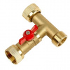 Mosadzná holendrová T-spojka + guľový ventil 1“ voz x vnz 2x Mosadzná holendrová T-spojka + guľový ventil 1“ voz x vnz 2x