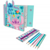 CurePink Kreativní blok v kroužkové vazbě Disney|Lilo & Stitch Stitch a Angel 28 x 25 x 2 cm CurePink Kreativní blok v kroužkové vazbě Disney|Lilo & Stitch Stitch a Angel 28 x 25 x 2 cm